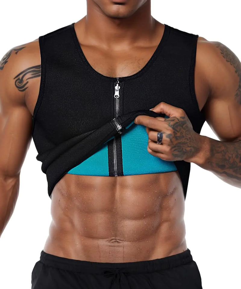 RIBIKA Sweat Vest for Men Neoprene Sauna Suit Corset Waist Trainer Workout Tank Tops Weight Loss Body Shaper Shirts